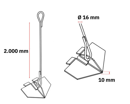 Ilmer Zeichnung Schlaganker Abmessungen 850-2000 Ilmer Zeichnung Schlaganker Abmessungen 850-2000