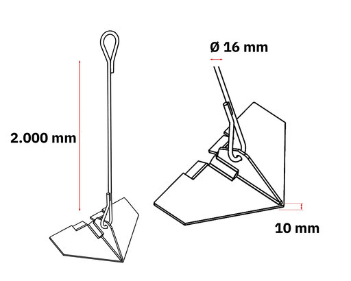 Ilmer Zeichnung Schlaganker Abmessungen 1300-2000 Ilmer Zeichnung Schlaganker Abmessungen 1300-2000
